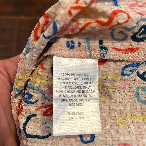 Nordstrom By Cristina Martinez Poet Print Textured Top Cottage Core Boho Modern - Picture 12 of 12